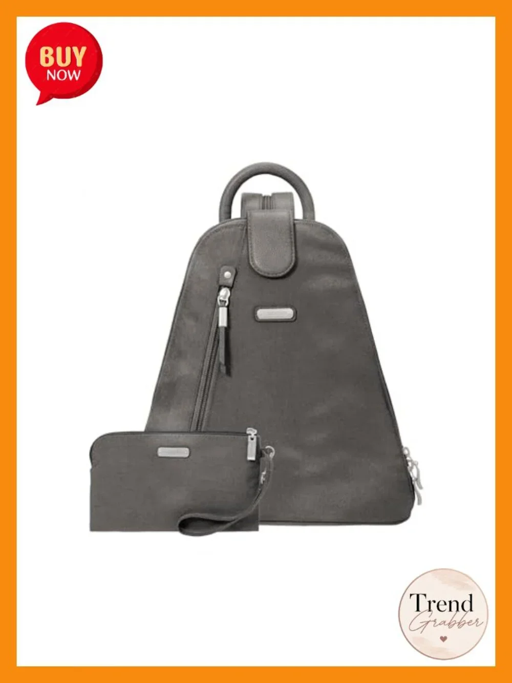 Convertible Backpack Sling Bag with RFID Wristlet, Water-Repellent Nylon